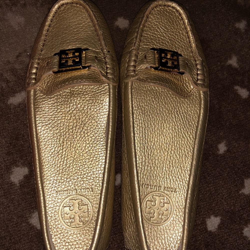 Tory Burch Kendrick Metallic tumbled leather